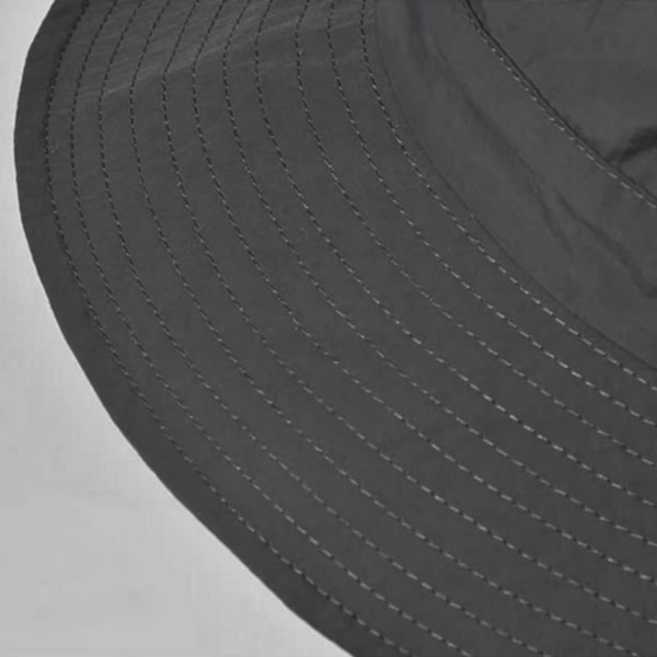 Bred Brättad Bucket Hat / Solhatt Svart
