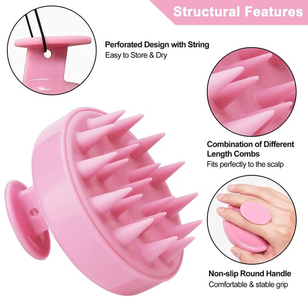 Børste til hovedbundsmassage og peeling Pink Pink