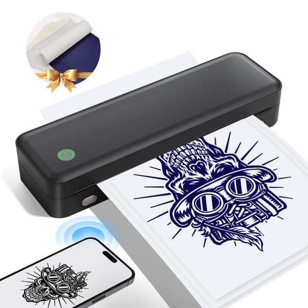 Portabel A4-skrivare för tatueringsöverföring med Bluetooth, 208 mm format och 56–216 mm bredd