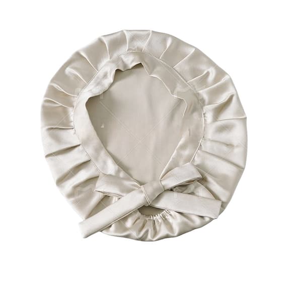 Justerbar sidenmössa för kvinnor, 100 % sidenmössa Beige Beige