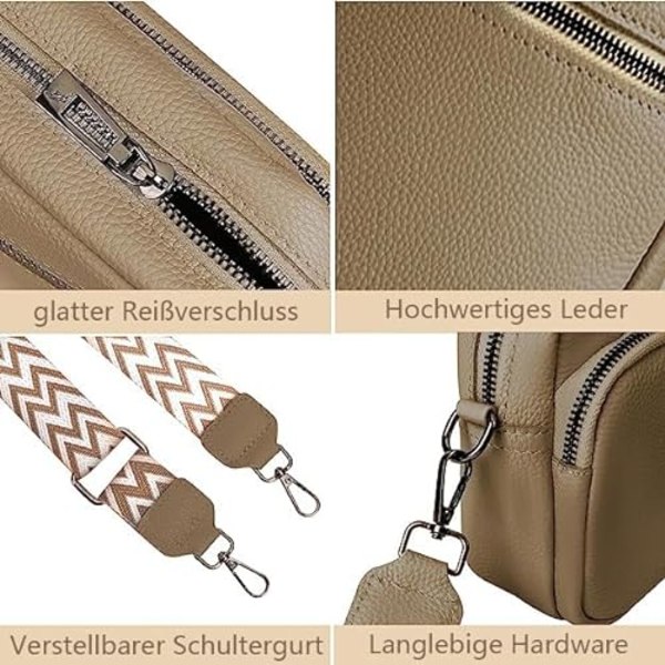 Crossbody taske skulderrem taske PU læder Kaki