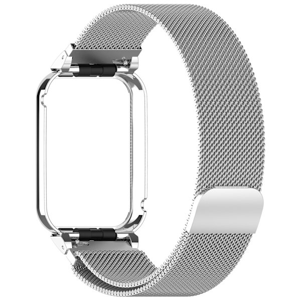 Klockarmband för Xiaomi Mi Band 8 Pro - Metallram med Milanese Loop Silver