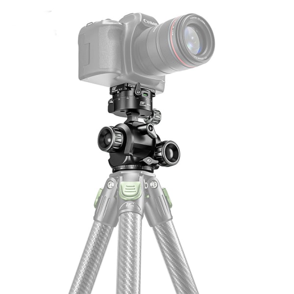 Gearet stativhoved med hurtigudløserplade Bobleniveau 360º Dobbelt panoramaudsigt til kraftige stativer Monopoder Kamera