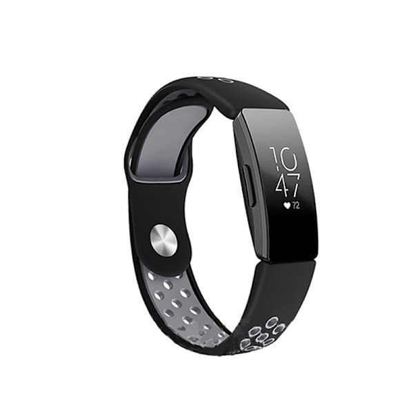 Silikone urrem til Fitbit Inspire/Inspire HR/ACE2 Sort+grå M