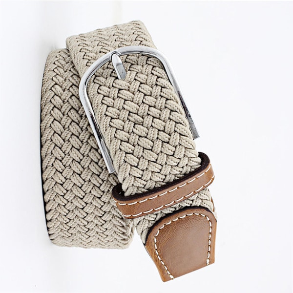 Elastiskt webbbälte - 107cm Blå Beige