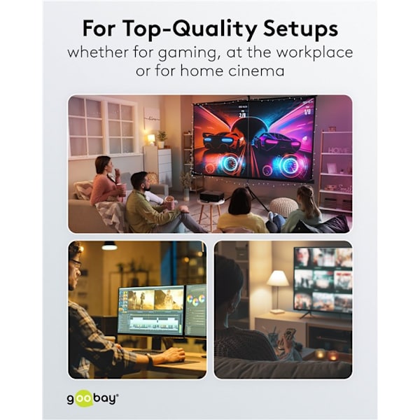 USB-C™-till-HDMI™-kabel 4K @ 60 Hz, 3 m, svart