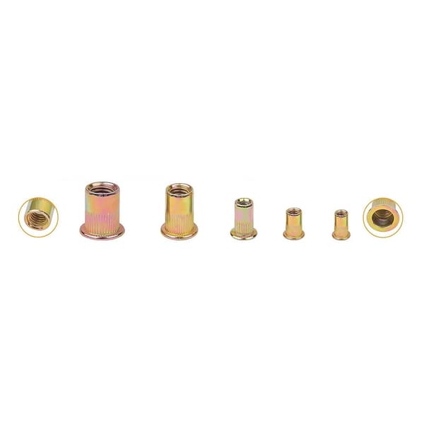 150st Räfflade Nitmutter Set - Zinklegering Rivnuts Sortiment, kompatibelt med Huawei, Samsung, APPLE, Garmin