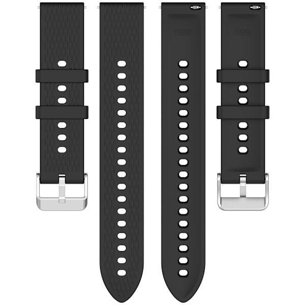 Stilfuld silikonerem til OPPO Watch X2 Mini (18mm) Sort