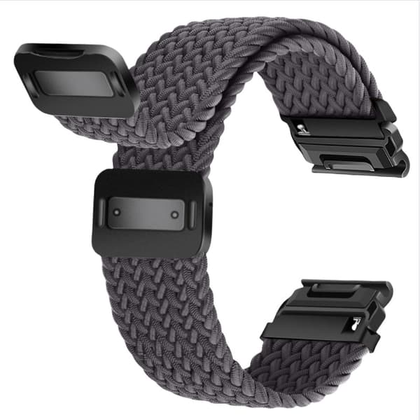 Snabbfäste Magnetiskt Spänne Elastisk Flätad Nylonrem kompatibelt med Garmin Fenix-serien Grey 22 mm Grey 22 mm