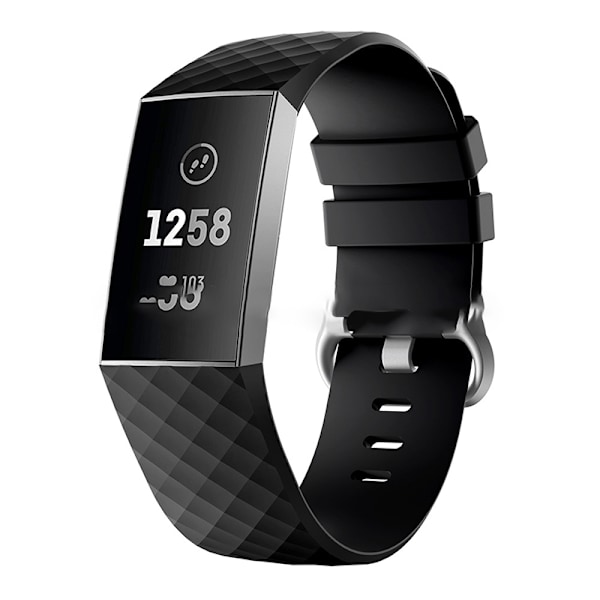 Musta silikoninen ranneke Fitbit Charge 4/3:lle - Pieni