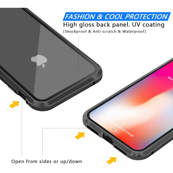 iPhone X/XS skal med skärmskydd Svart