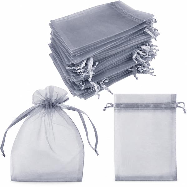 Presentpåsar med Dragsnöre - 7x9 cm, 25-pack Grey Grey