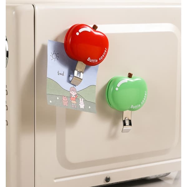 Æbleformet oplukker med forseglingsclips - 2-i-1 multifunktionel gadget Green Green