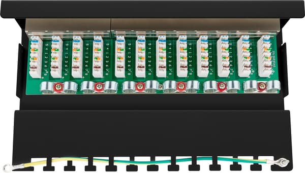 CAT 6 Mini/Desktop Patch Panel, 12 porttia