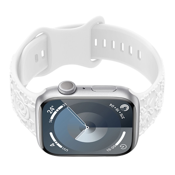 3D-ros silikonband för Apple Watch Vit 20 mm