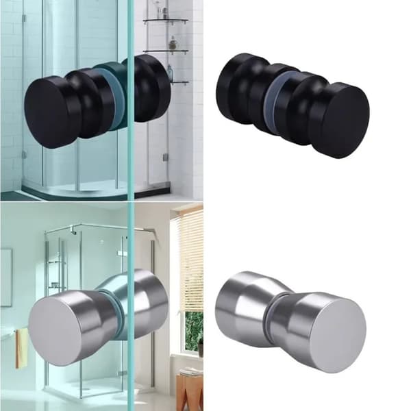 H-formet dobbeltsidet greb til glasdør - sort 304 rustfrit stål, passer til 6-19mm glas, 6.2cm x 3cm x 3cm Black Black