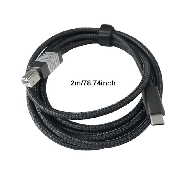 USB-B till USB-C skrivarkabel Black 2 m Black 2 m