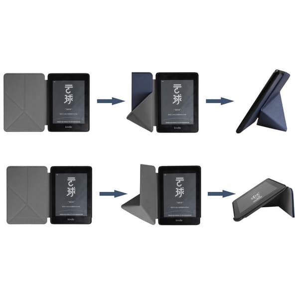 Vitt Vikbart PU Läderfodral Kompatibelt med Kindle Paperwhite 5 (6.8") 2024 - Smart Sleep & Multi-Angle Ställ
