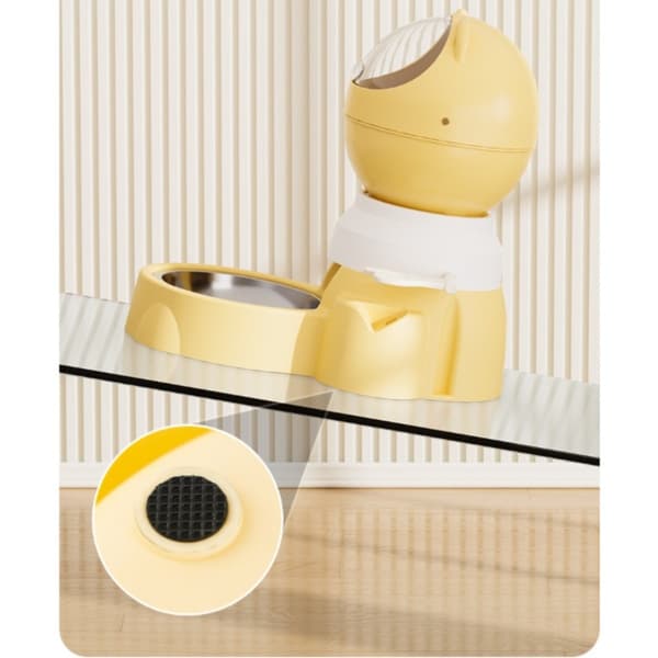 Automatisk foderautomat og puslespilsfoder til katte og små til mellemstore hunde, stor topfyldt tæt beholder, to tilstande, vaskbar Yellow Yellow