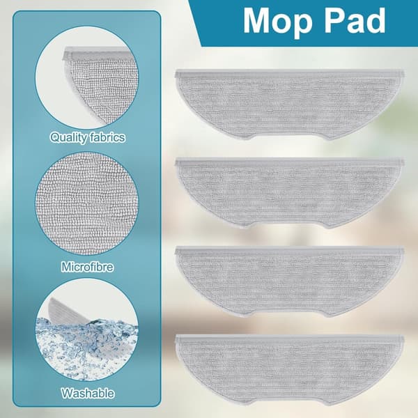 Mikrofiber moppeklude kompatibel med Eureka E20 Evo Plus og J15 Evo Ultra — 6-pack grå, høj absorbering og præcis pasform