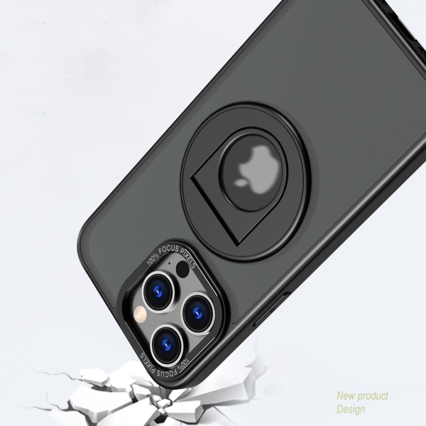 Magnetiskt skyddande telefonfodral med osynligt stativ för iPhone iPhone 15 Plus Blå