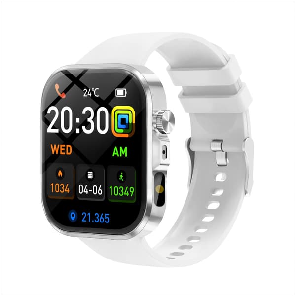 Multifunktionell Smartwatch med Bluetooth-samtal och Hälsoövervakning kompatibelt med smartphones Silver Silver