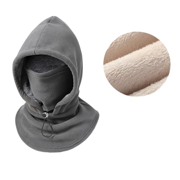 3-i-1 Fleece Vinterbalaklava Skidmask Grå