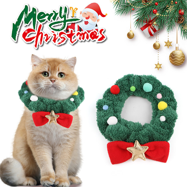 Festligt julhalsband för små till medelstora hundar och katter 26x23x1 cm