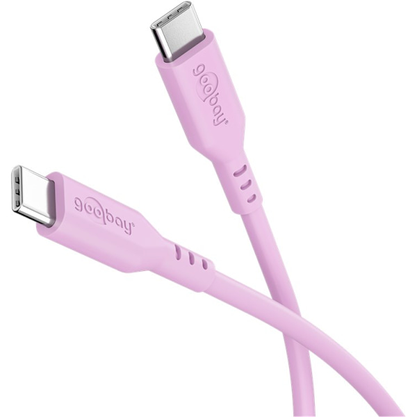 USB-C™-silikonikaapeli, 1,5 m, Vaaleanpunainen