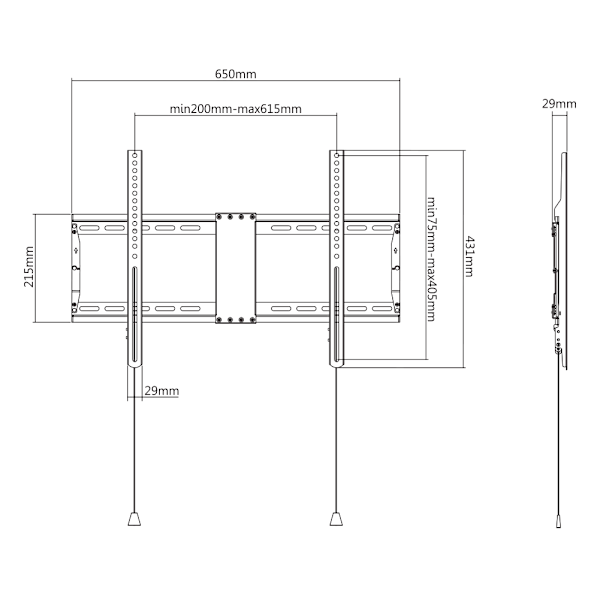OFFICE HeavyDuty Foldable Fixed Wall Mount 37"80" 70 kg