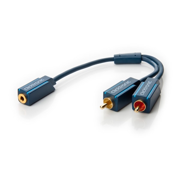 Clicktronic 3,5 mm AUX till RCA-adapterkabel, stereo