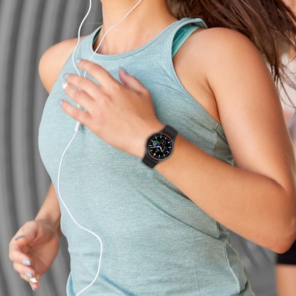 Samsung Galaxy Watch 4 Classic armbånd silikone Sort+rød