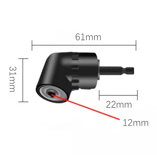 105 graders vinklet bitholder magnetisk Sort 1/4 inch