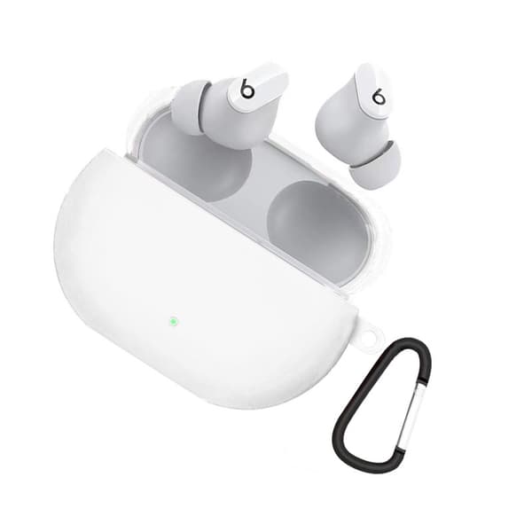 Kompatibel med Beats Studio Buds Silikone Etui med Spænde - Optimal Beskyttelse White White
