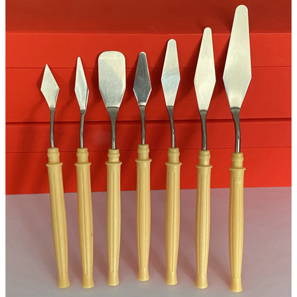 Metal Scraper Art Painting Spatulas teräväkärkiset 7 kpl