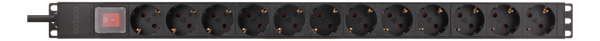 PDU w/ 12x CEE 7/3 outlets 3500W power switch aluminium