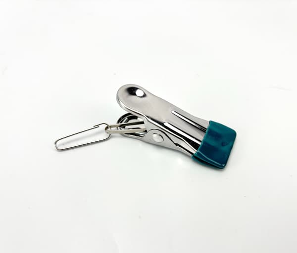 10 pakke rustfrit stål dobbelthovede gummibelagte clips Green Green