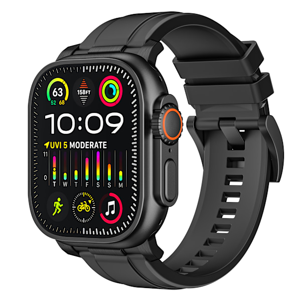 EU-patent Apple Watch Strap til Series 1-9, SE & Ultra Sort