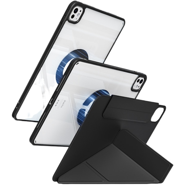 Y-Fold Roterande Tablet Fodral för iPad Air 11 (2024) / Air 4/5 (10,9 tum) - Svart