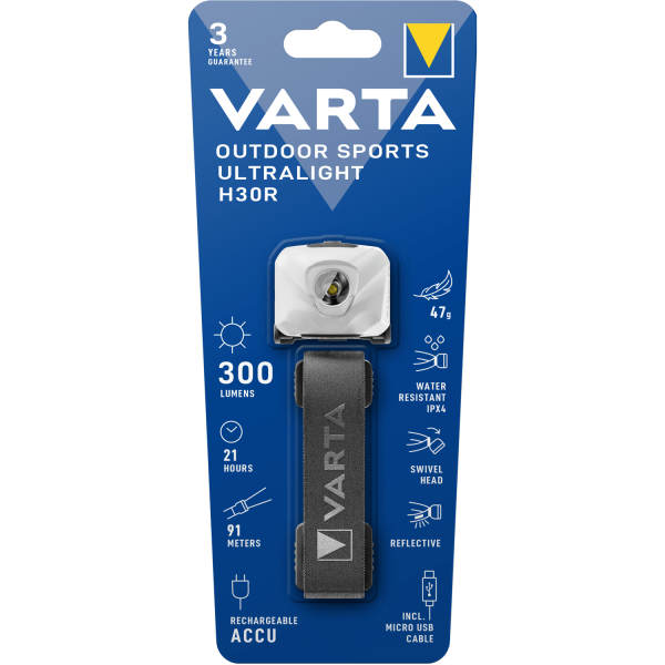 Varta Outdoor Sports Ultralight H30R Pannlampa 300 lm Vit