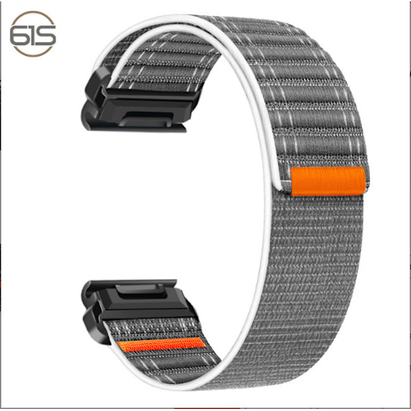 Nylon klockarmband för Garmin Fenix 8/5/6/7X Pro/Epix 935/965 Grå 26 mm