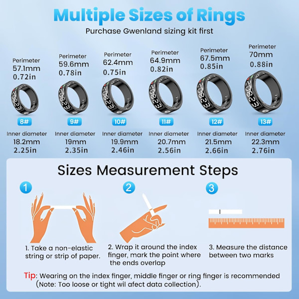 Smart Ring: Din ultimative sundheds- og fitnesstracker Sort 10