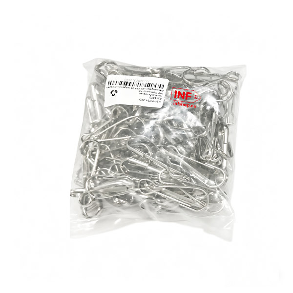 Karbinhakar öppningsbara krokar Rostfritt Stål 100-pack Silver 5.5 cm Silver 5.5 cm