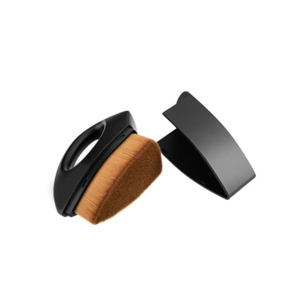 Iron Handle Foundation Brush Black - High Coverage Synthetic Fiber Makeup Brush