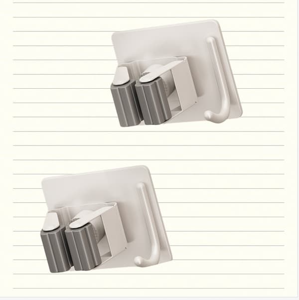 Gunmetal Mopphållare - Säker och stilren förvaring (2-pack) White White