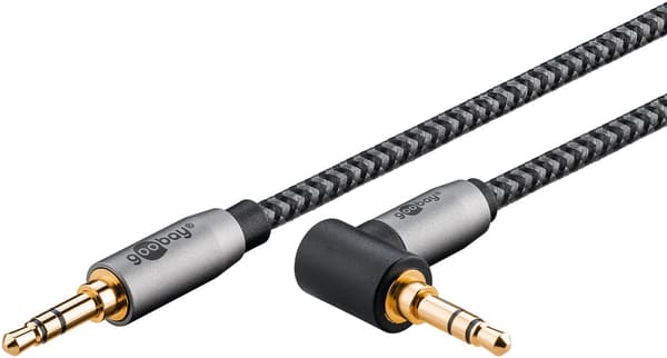 Audioliitäntäkaapeli AUX, 3,5 mm stereo, 90°, 3 m