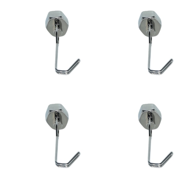 4-pack magnetkrokar för kylskåp, 180° rotation starka magnetkrokar Silver