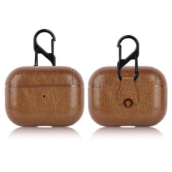 Airpods skyddsfodral, premium PU-läder Airpods Pro Brun
