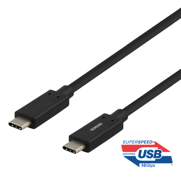 USB-C cable, 1m, USB 3.1 Gen 2, 10 Gbps, 60W, black