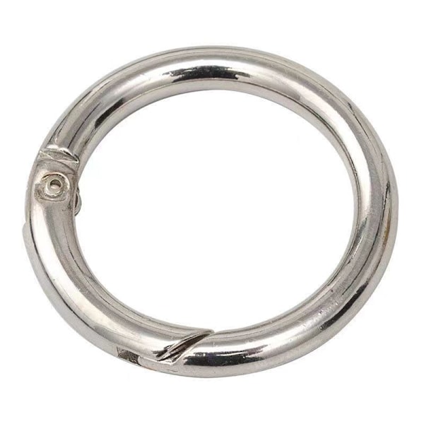 Runda nyckelringar med karbinlås 10-pack Silver